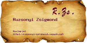 Ruzsonyi Zsigmond névjegykártya