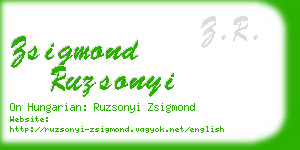 zsigmond ruzsonyi business card